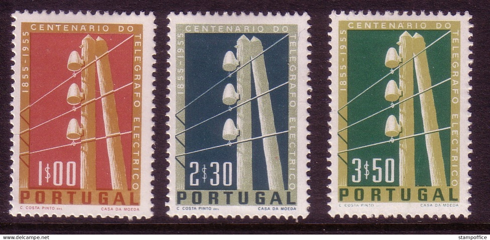 PORTUGAL MI-NR. 844-846 * MIT FALZ 100 JAHRE TELEGRAFENWESEN IN PORTUGAL - Nuevos