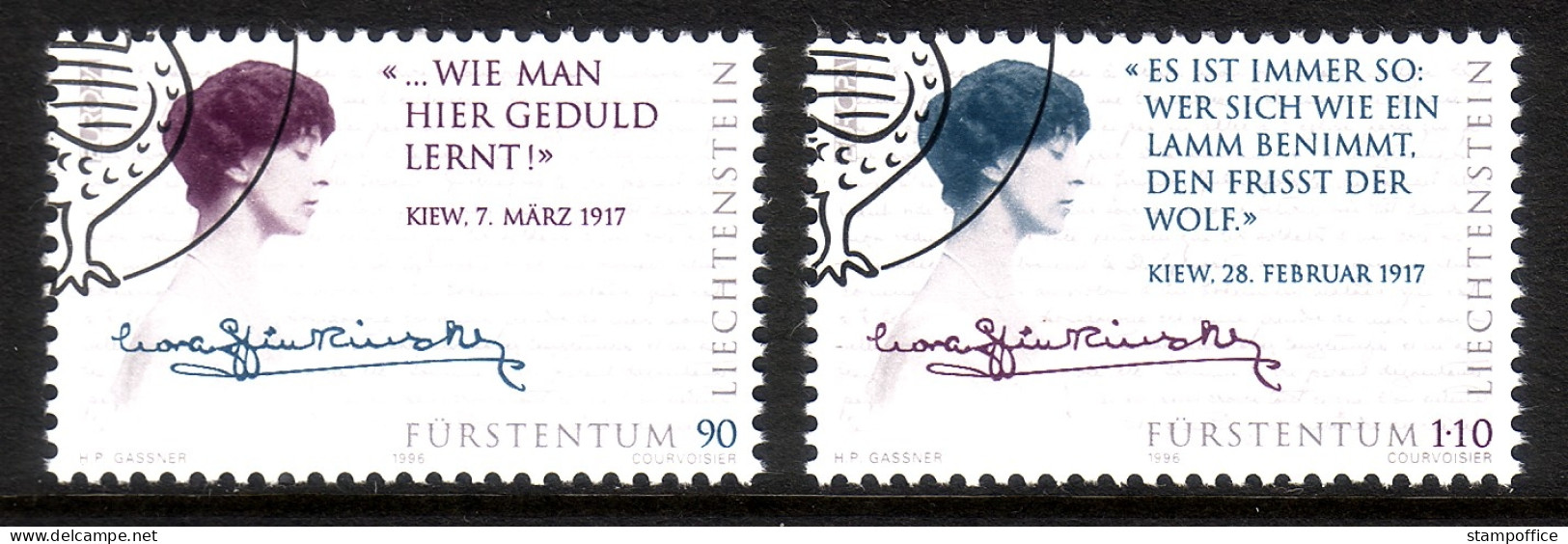 LIECHTENSTEIN MI-NR. 1124-1125 GESTEMPELT(USED) EUROPA 1996 BERÜHMTE FRAUEN - 1996