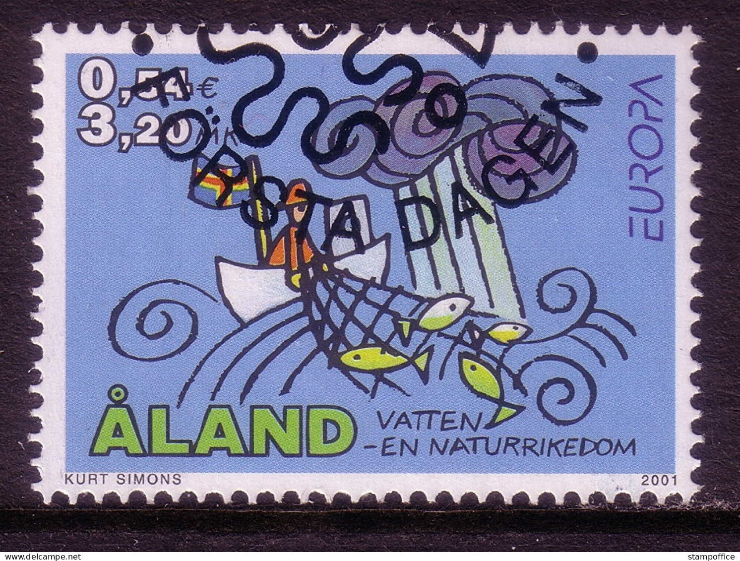 ALAND MI-NR. 191 GESTEMPELT(USED) EUROPA 2001 LEBENSSPENDER WASSER - 2001
