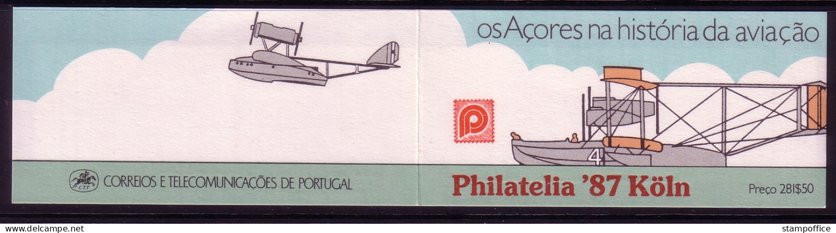 AZOREN MH 7 POSTFRISCH(MINT) FLUGZEUGE AUFDRUCK PHILATELIA `87 KÖLN - Azores