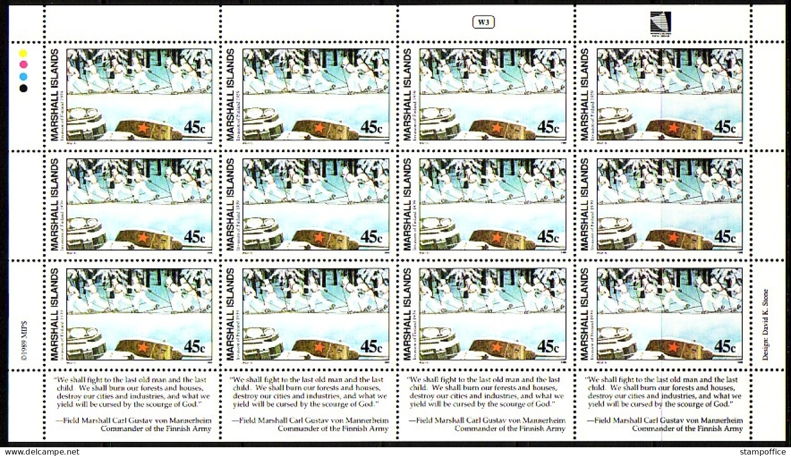 MARSHALL-INSELN MI-NR. 275 POSTFRISCH(MINT) KLEINBOGEN 2. WELTKRIEGS(III) SOWJETISCHE INVASION IN FINNLAND - Marshall Islands