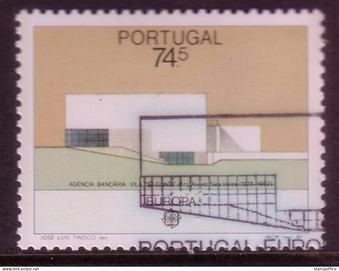 PORTUGAL MI-NR. 1722 GESTEMPELT(USED) EUROPA 1987 MODERNE ARCHITEKTUR BANKGEBÄUDE - 1987