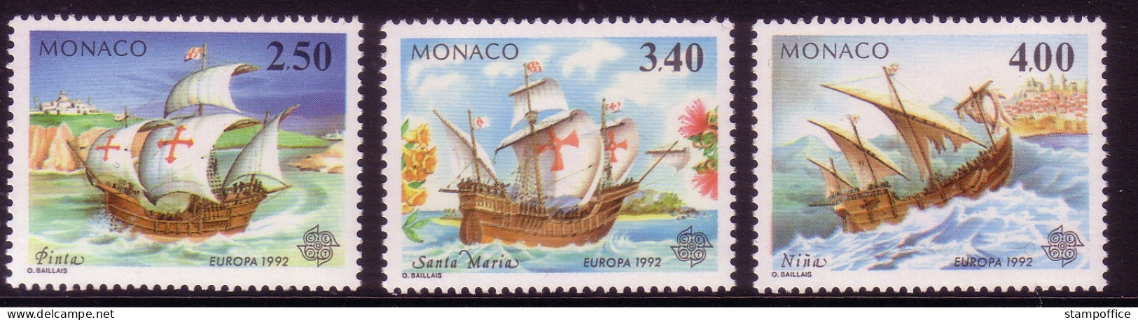 MONACO MI-NR. 2070-2072 POSTFRISCH(MINT) EUROPA-CEPT 1992 ENTDECKUNG AMERIKAS KOLUMBUS SCHIFFE - 1992