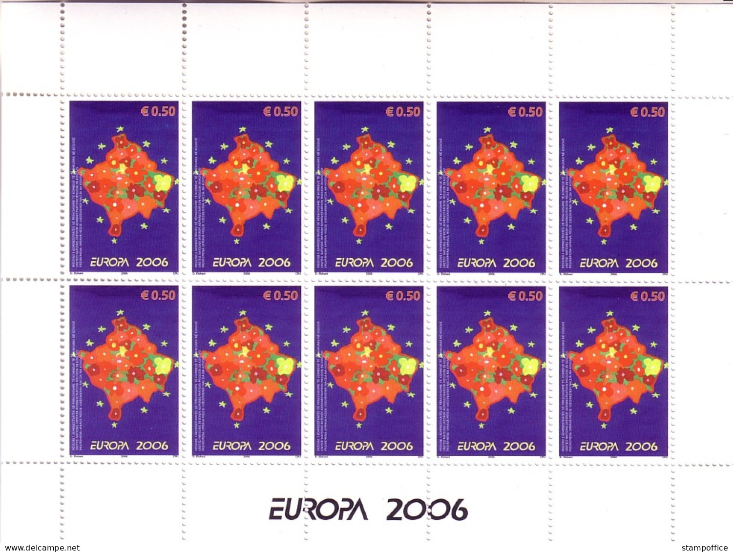 KOSOVO Mi-Nr. 43-44 POSTFRISCH(MINT) KLEINBOGENSATZ EUROPA 2006 INTEGRATION - 2006