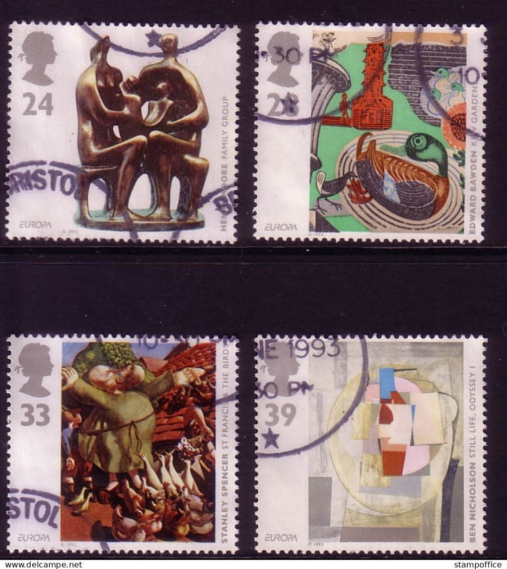 GROSSBRITANNIEN MI-NR. 1451-1454 GESTEMPELT(USED) EUROPA 1993 ZEITGENÖSSISCHE KUNST - 1993