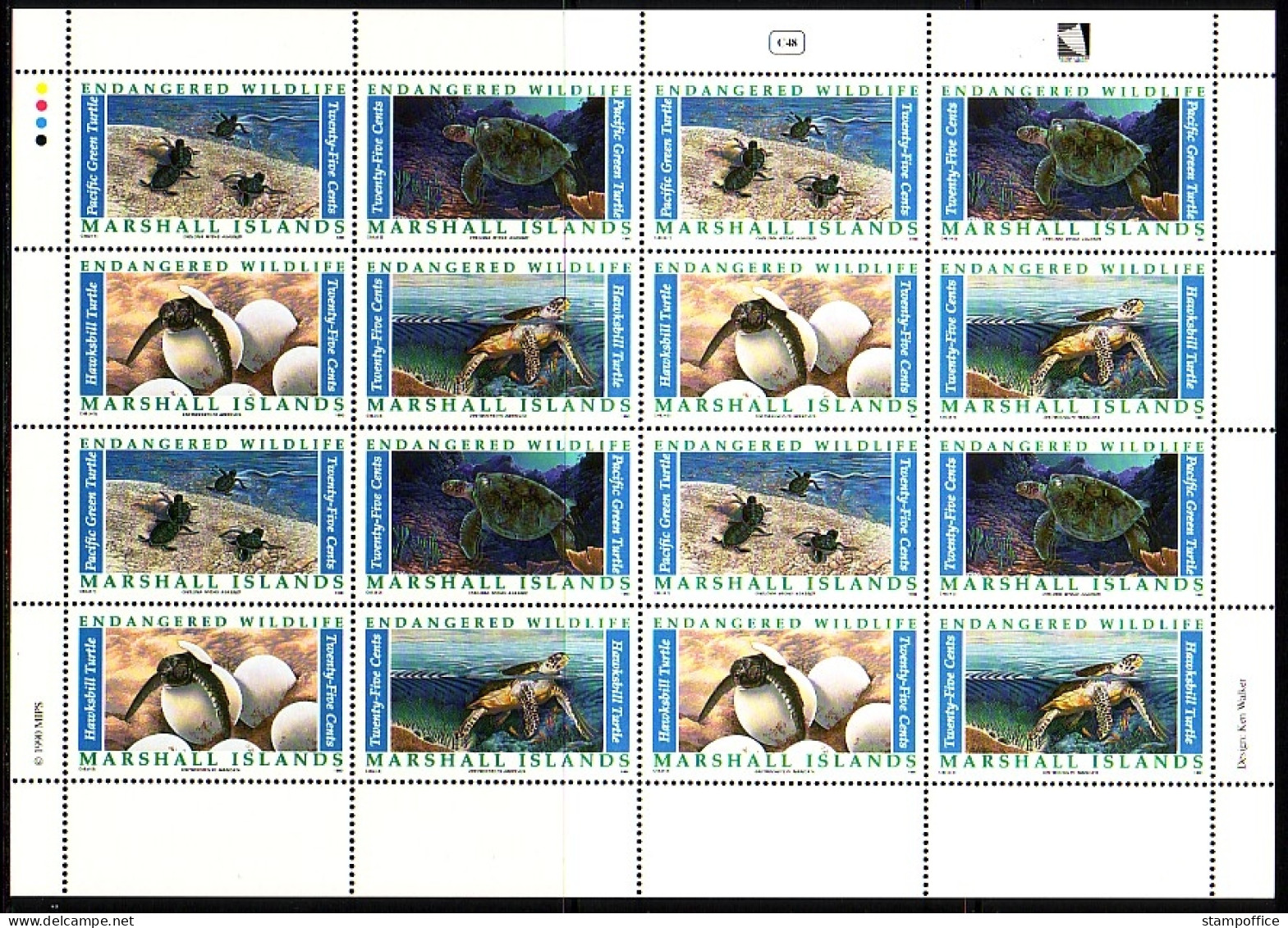MARSHALL-INSELN MI-NR. 298-301 POSTFRISCH(MINT) KLEINBOGEN GEFÄRDETE TIERE SEESCHILDKRÖTEN - Turtles