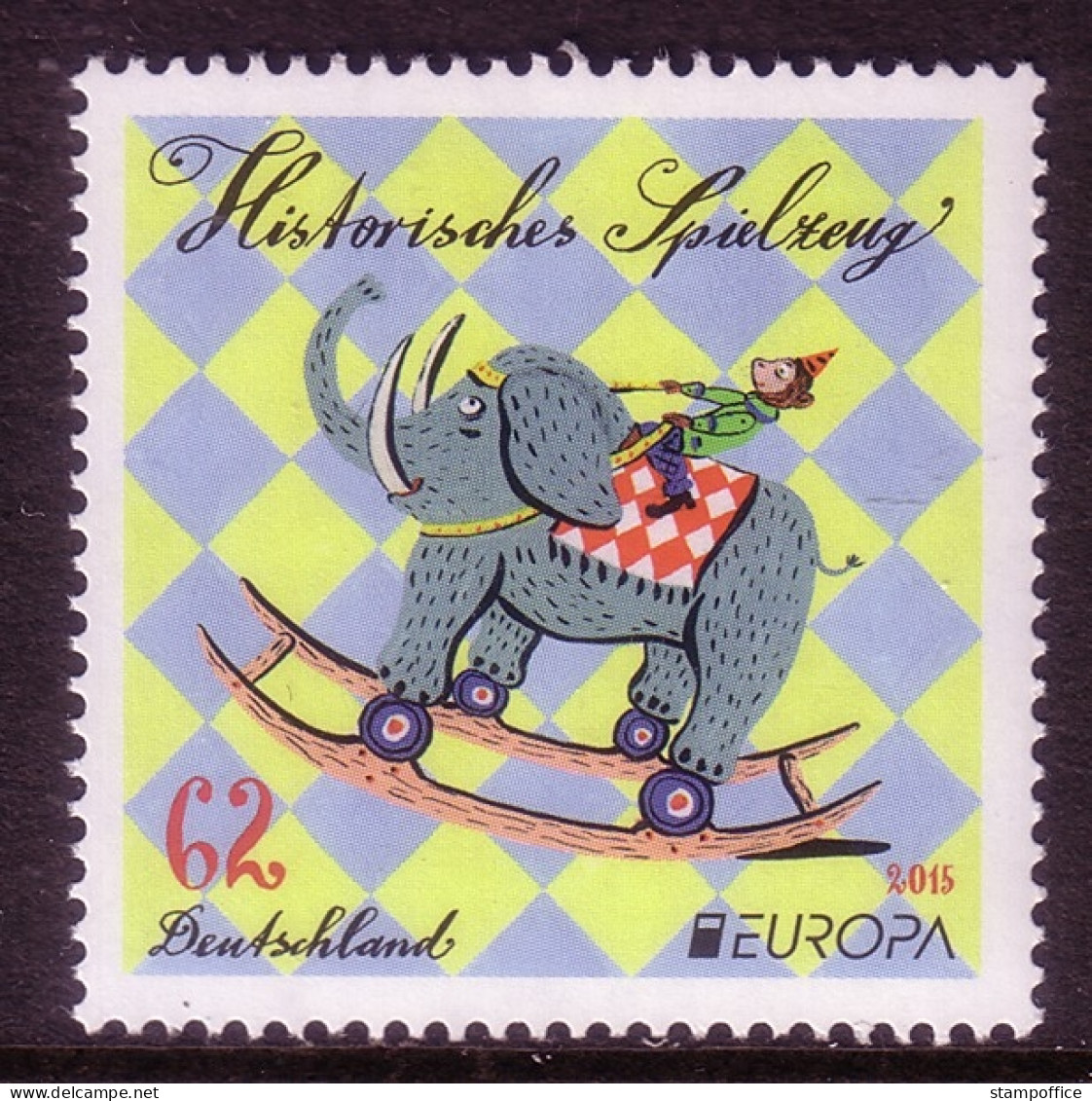 DEUTSCHLAND MI-NR. 3152 POSTFRISCH(MINT) EUROPA 2015 HISTORISCHES SPIELZEUG AFFE AUF SCHAUKELELEFANT - 2015