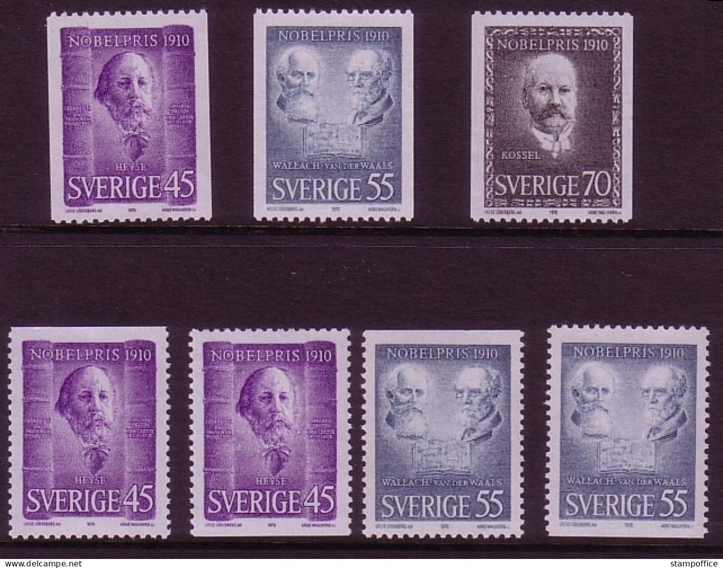 SCHWEDEN MI-NR. 697-699 C Do Du POSTFRISCH(MINT) NOBELPREISTRÄGER DES JAHRES 1910 HEYSE WAALS KOSSEL - Unused Stamps