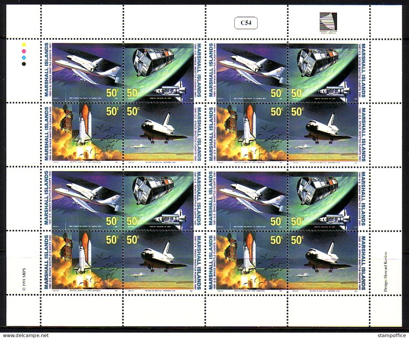 MARSHALL-INSELN MI-NR. 349-352 POSTFRISCH(MINT) KLEINBOGEN 10. JAHRESTAG DES 1. SPACE-SHUTTLE-FLUGES - Etats-Unis