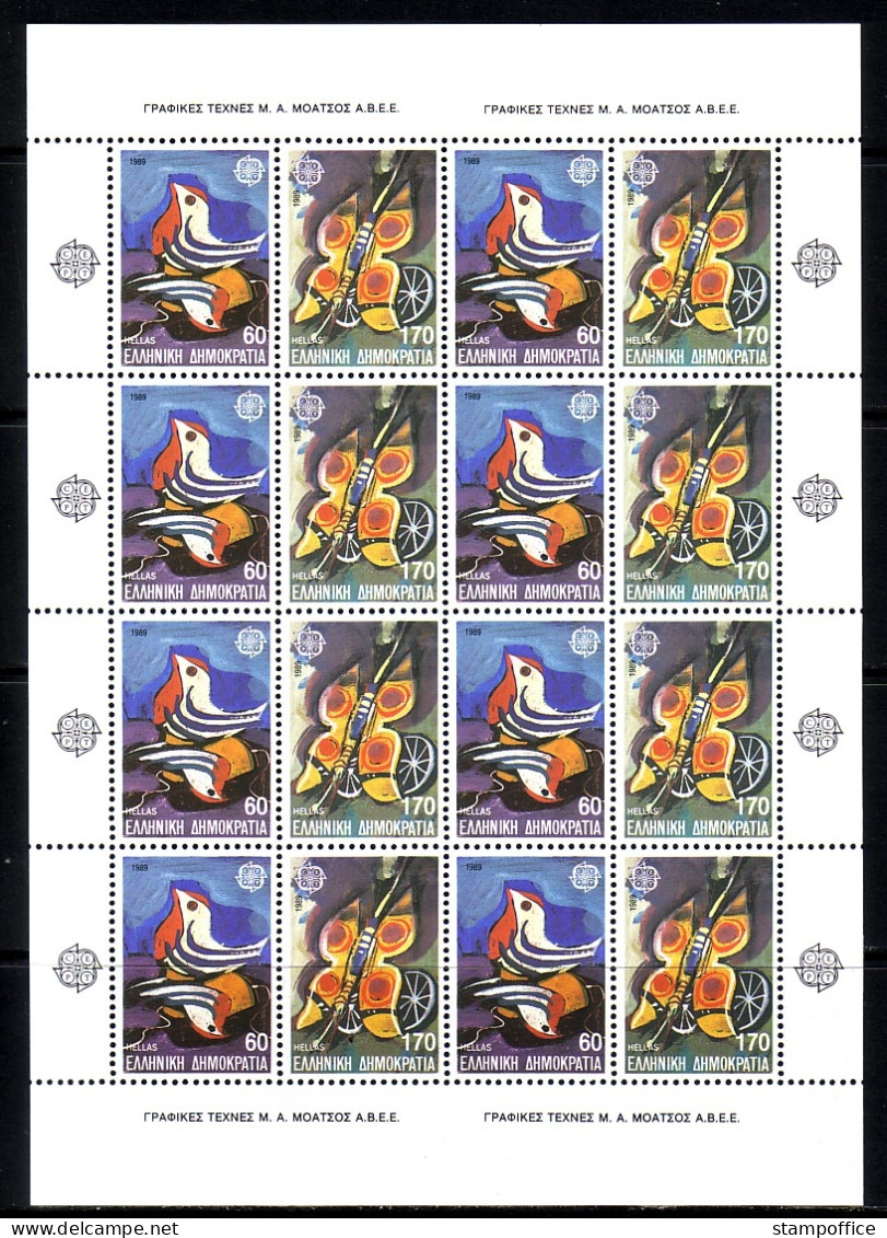 GRIECHENLAND MI-NR. 1721-1722 A POSTFRISCH KLEINBOGEN EUROPA 1989 SCHMETTERLING VOGEL - 1989