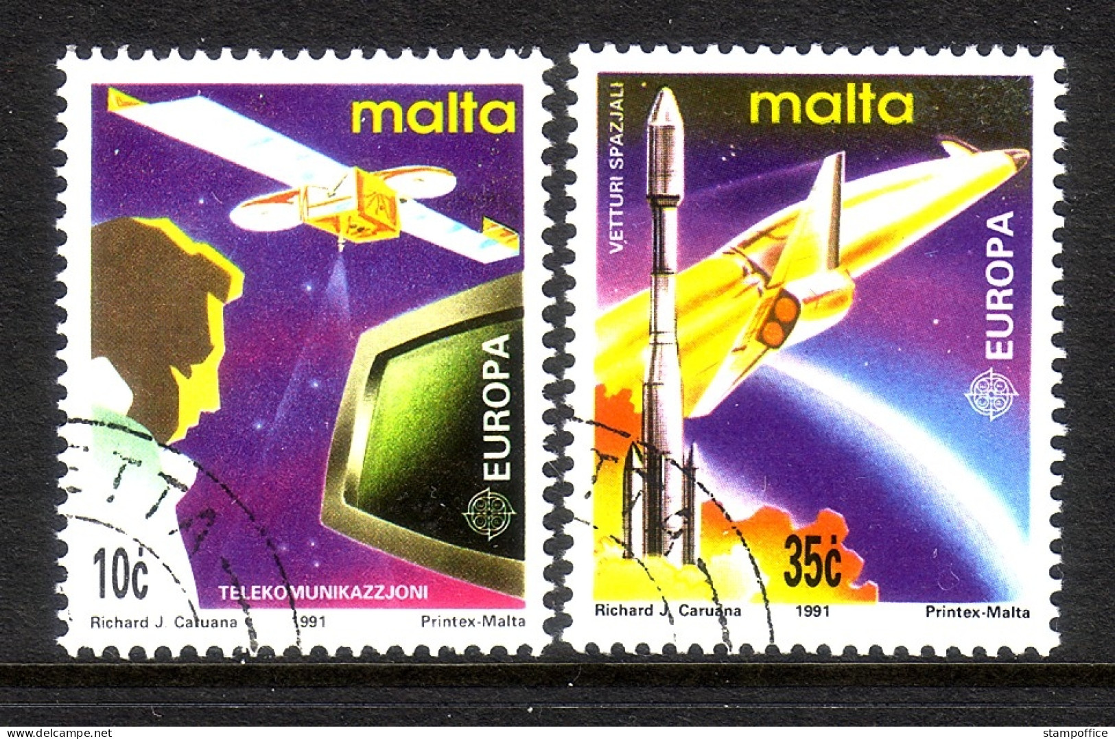 MALTA MI-NR. 854-855 O EUROPA 1991 - EUROPÄISCHE WELTRAUMFAHRT - 1991