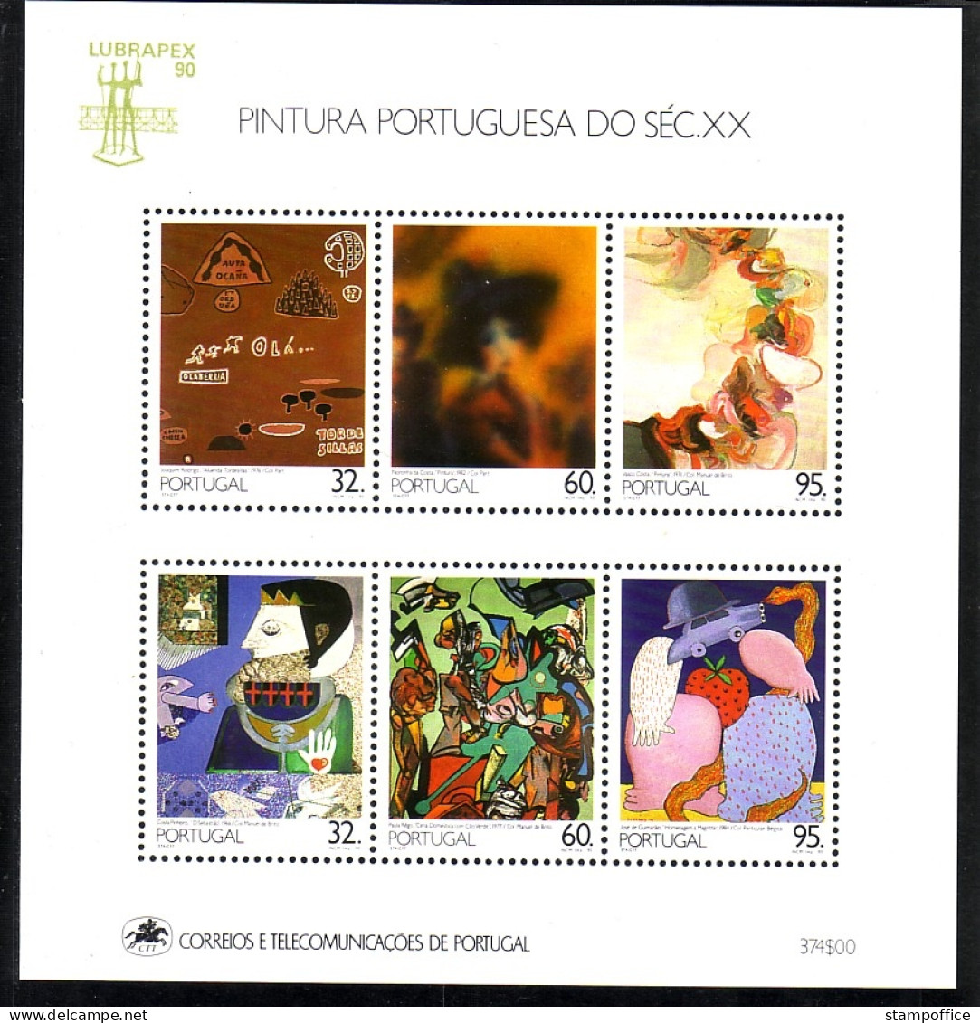 PORTUGAL BLOCK 74 POSTFRISCH(MINT) GEMÄLDE DES 20. JAHRHUNDERTS 1990 - Blocs-feuillets