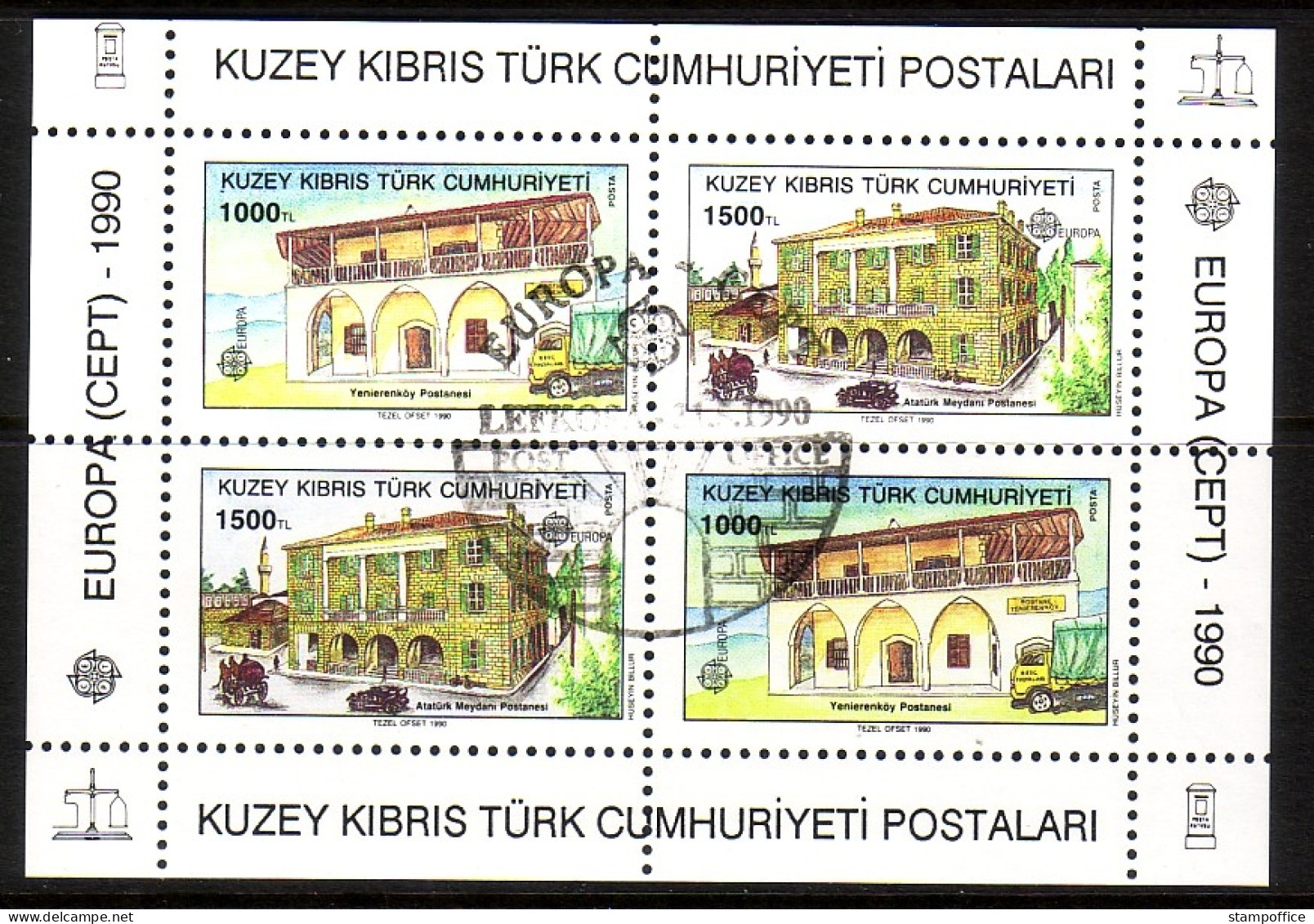 TÜRKISCH ZYPERN BLOCK 8 GESTEMPELT(USED) EUROPA 1990 POSTALISCHE EINRICHTUNGEN - 1990