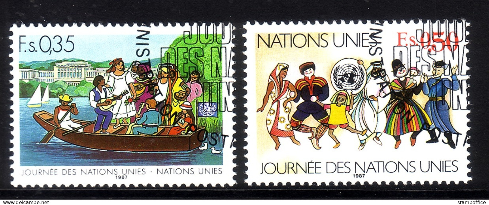 UNO GENF MI-NR. 158-159 GESTEMPELT(USED) TAG DER VEREINTEN NATIONEN 1987 - Oblitérés