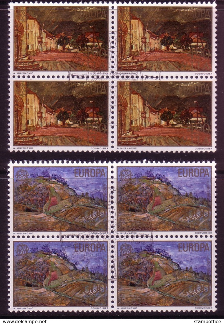 JUGOSLAWIEN MI-NR. 1684-1685 GESTEMPELT(USED) 4er BLOCK EUROPA 1977 LANDSCHAFTEN - 1977