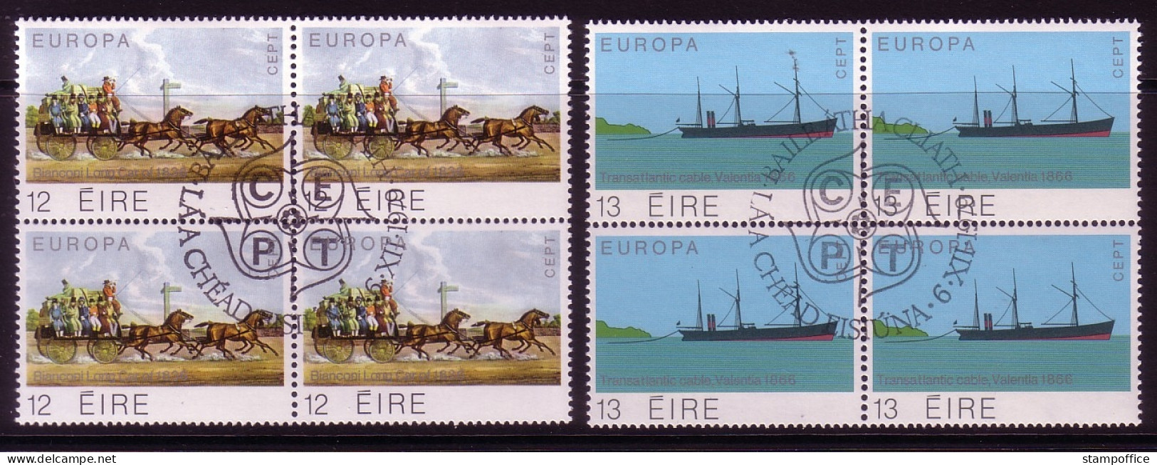 IRLAND MI-NR. 412-413 GESTEMPELT(USED) 4er BLOCK EUROPA 1979 POST- Und FERNMELDEWESEN - Gebruikt