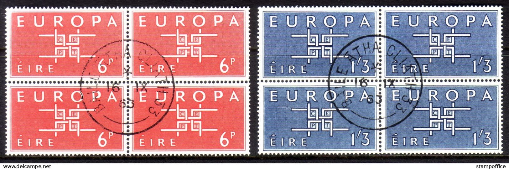 IRLAND MI-NR. 159-160 GESTEMPELT(USED) 4er BLOCK EUROPA 1963 - 1963