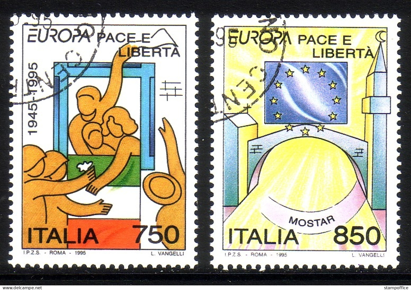 ITALIEN MI-NR. 2383-2384 O EUROPA 1995 - FRIEDEN Und FREIHEIT - 1995