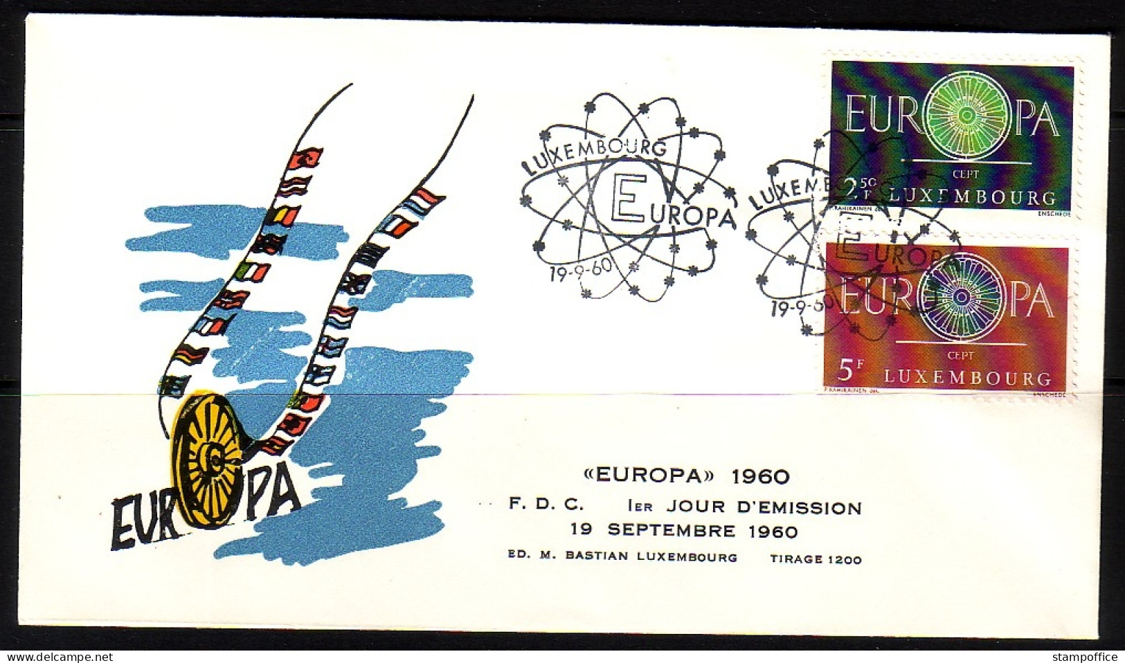 LUXEMBOURG MI-NR. 629-630 FDC EUROPA CEPT 1960 WAGENRAD - 1960