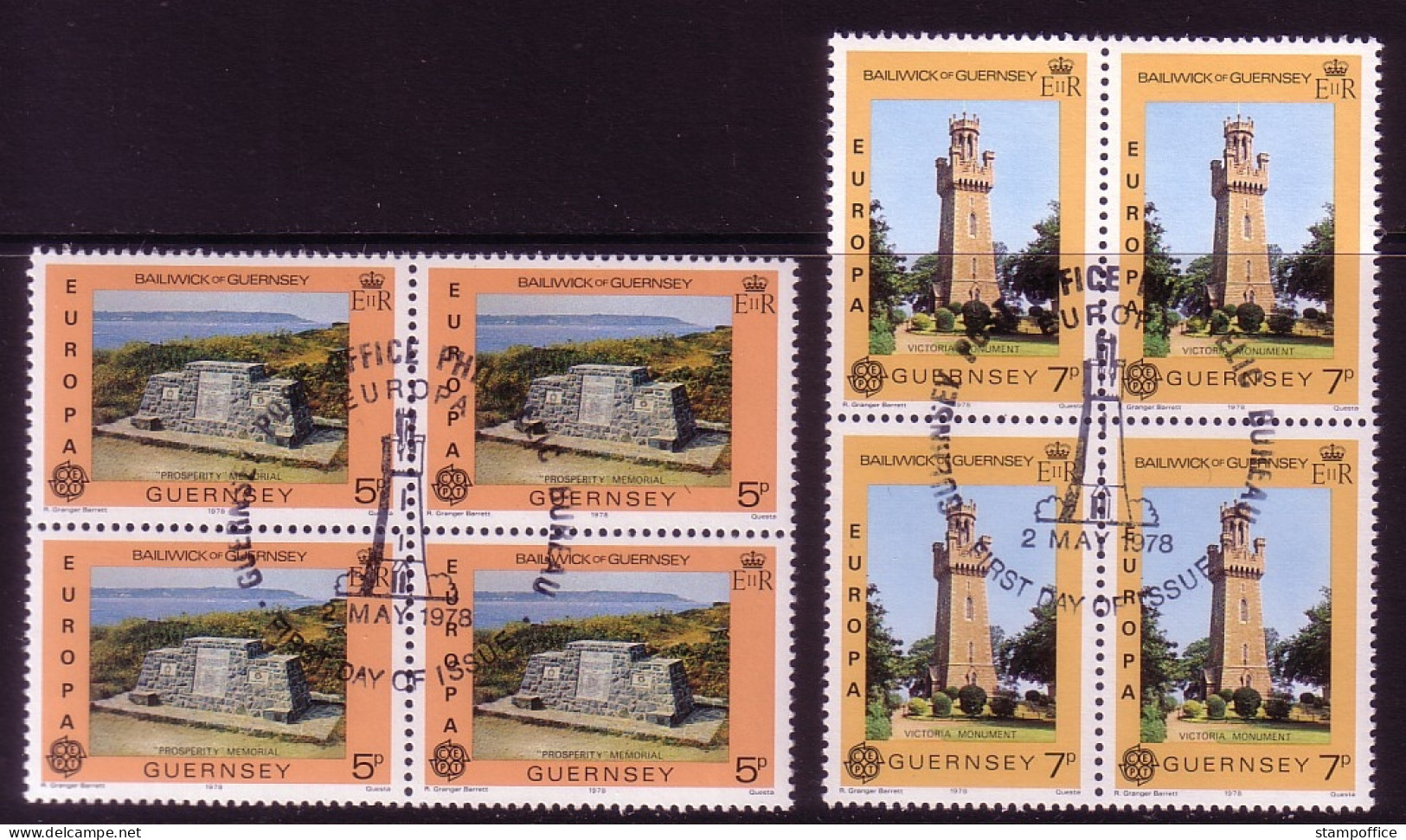 GUERNSEY MI-NR. 161-162 O EUROPA 1978 - BAUDENKMÄLER VIKTORIA-TURM - 1978