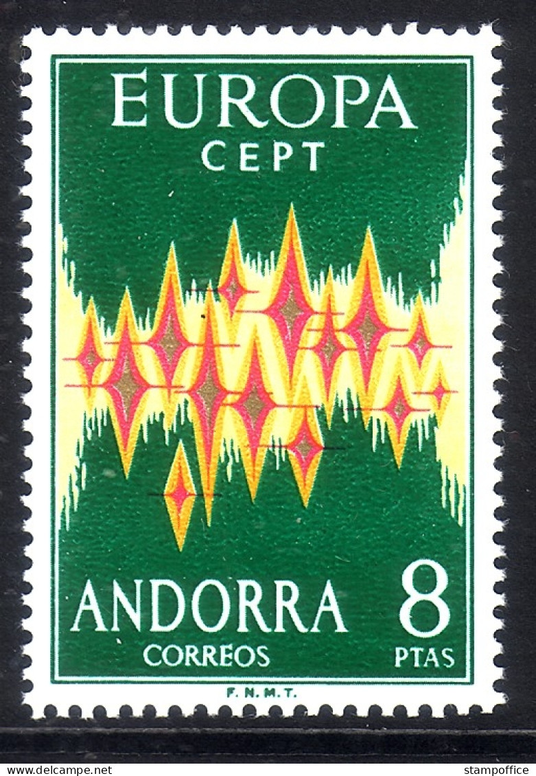 ANDORRA SPANISCH MI-NR. 71 POSTFRISCH CEPT 1972 STERNE - 1972