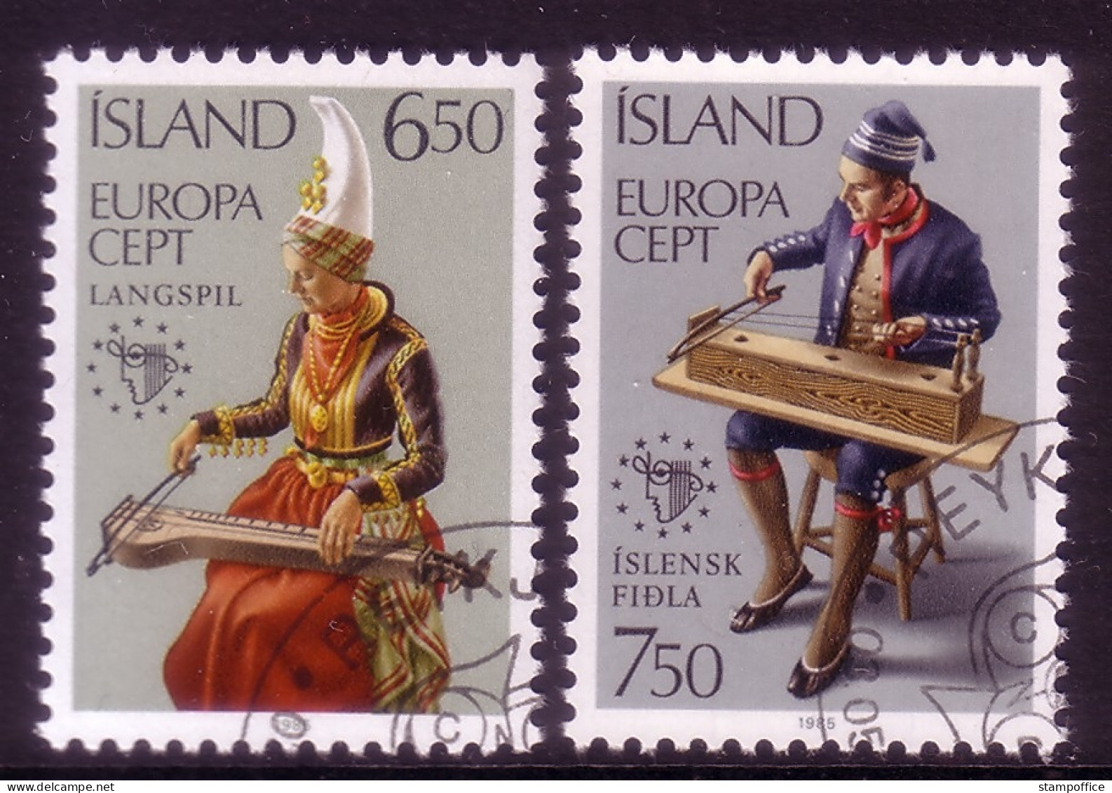 ISLAND MI-NR. 632-633 GESTEMPELT(USED) EUROPA 1985 JAHR DER MUSIK - 1985
