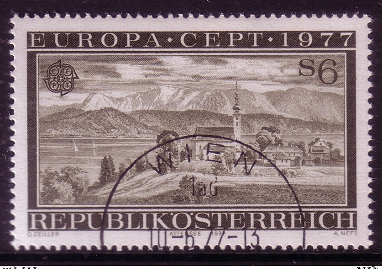 ÖSTERREICH MI-NR. 1553 GESTEMPELT(USED) EUROPA 1977 LANDSCHAFTEN ATTERSEE - 1977