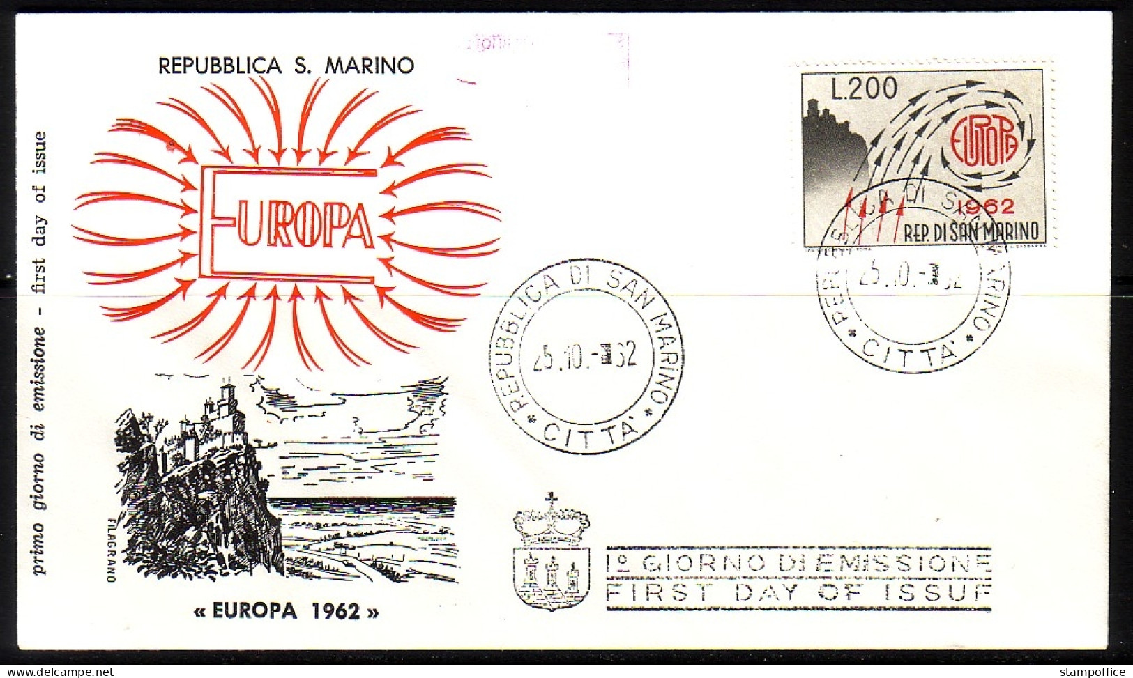 SAN MARINO MI-NR. 749 FDC EUROPA CEPT 1962 - FDC