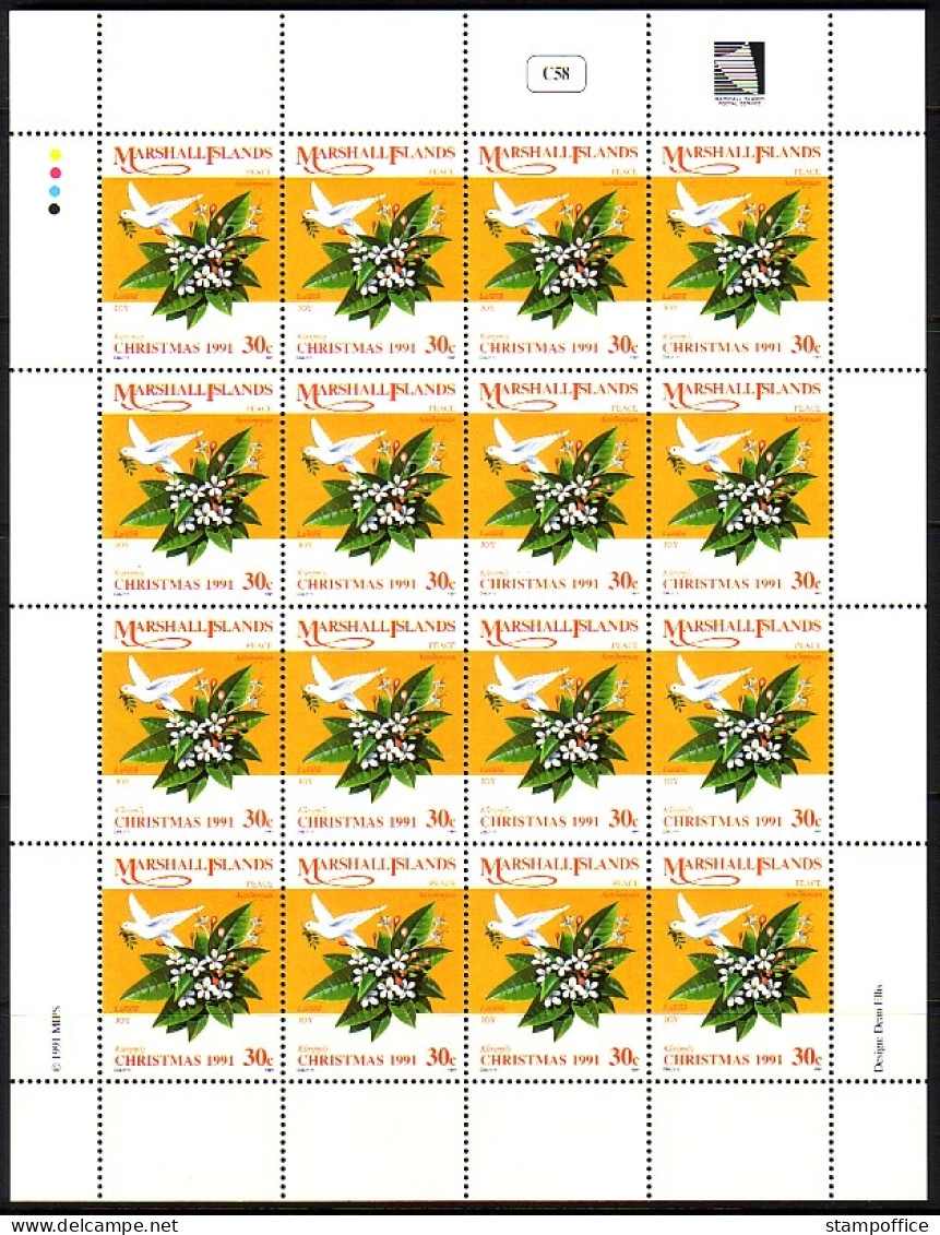 MARSHALL-INSELN MI-NR. 378 POSTFRISCH(MINT) KLEINBOGEN(16) WEIHNACHTEN 1991 - Weihnachten