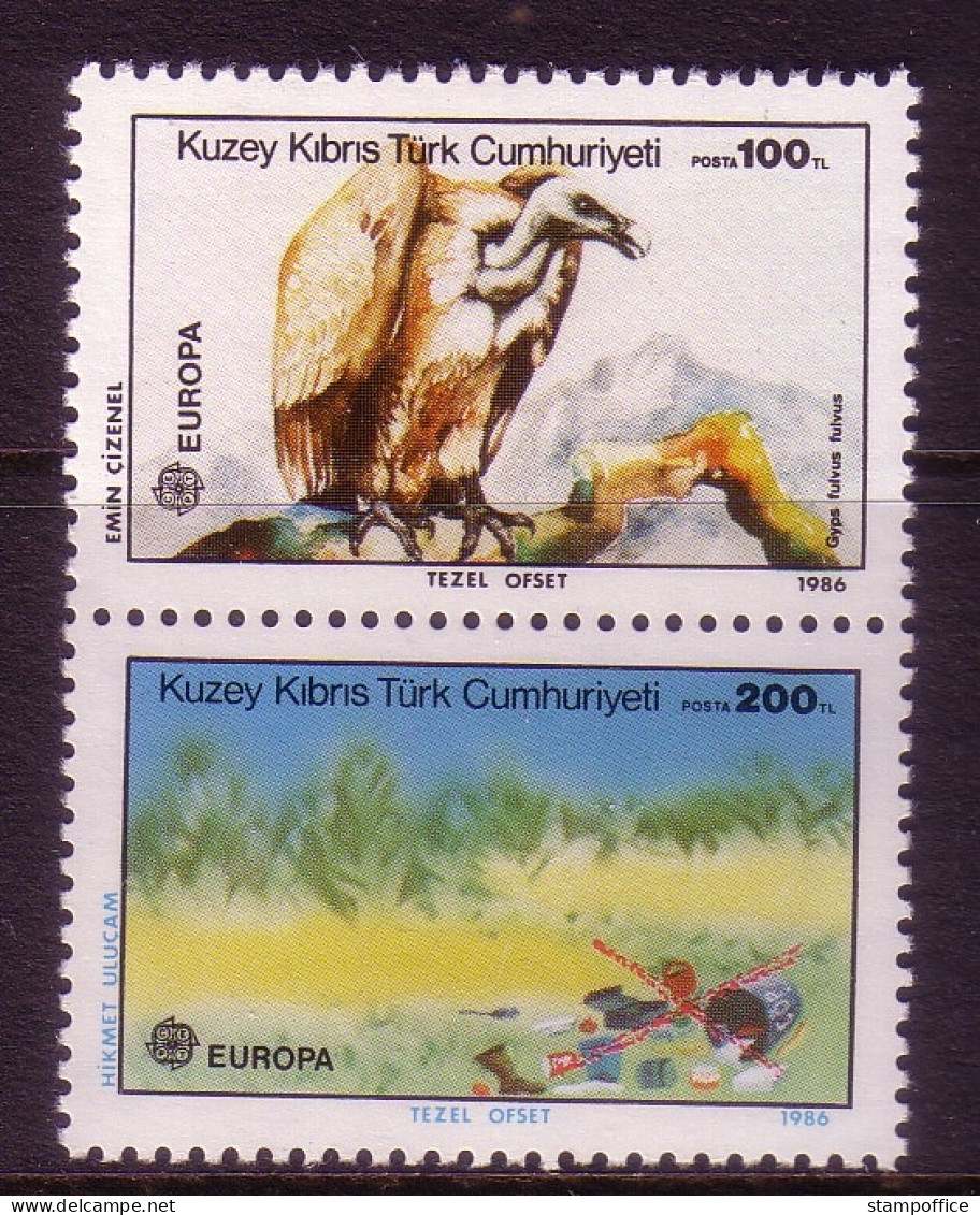 TÜRKISCH ZYPERN MI-NR. 179-180 POSTFRISCH(MINT) EUROPA 1986 NATUR- Und UMWELTSCHUTZ GÄNSEGEIER - 1986