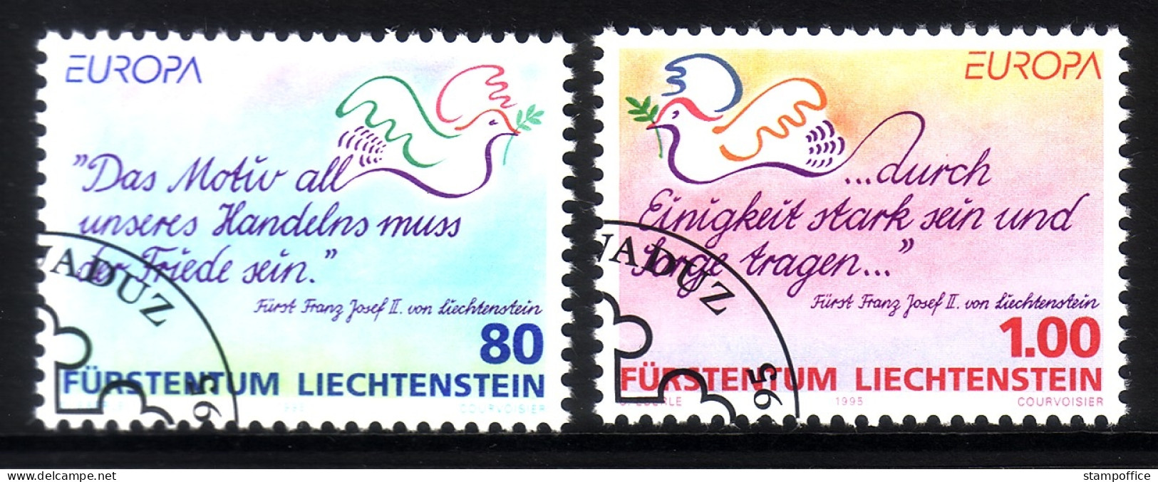 LIECHTENSTEIN MI-NR. 1103-1104 GESTEMPELT(USED) EUROPA 1995 FRIEDEN Und FREIHEIT - 1995