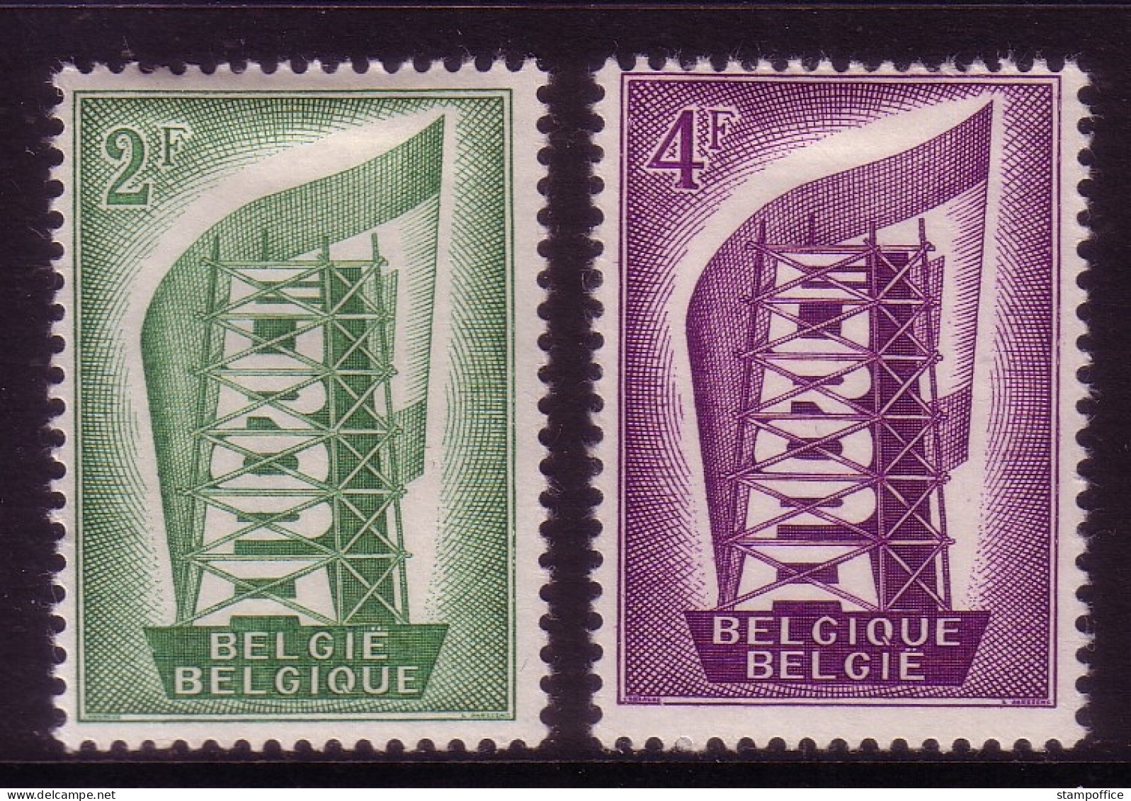 BELGIEN MI-NR. 1043-1044 * EUROPA 1956 MIT FALZ - 1956