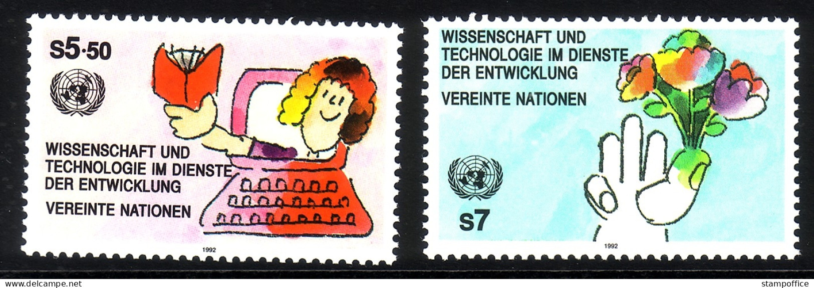 UNO WIEN MI-NR. 135-136 POSTFRISCH(MINT) WISSENSCHAFT Und TECHNOLOGIE 1992 - Neufs