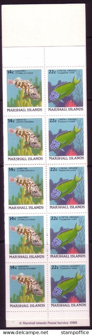 MARSHALL-INSELN MH MIT 5 X MI-NR. 152 D + 154 D POSTFRISCH(MINT) FISCHE - Marshallinseln