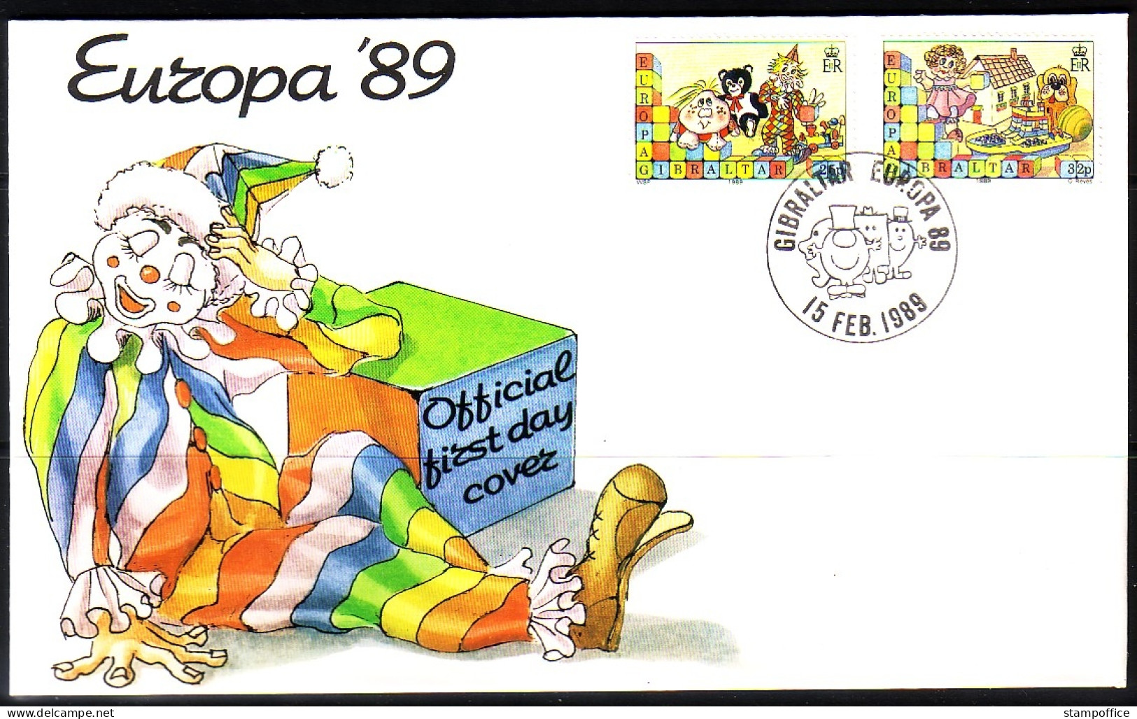 GIBRALTAR MI-NR. 563-564 FDC EUROPA 1989 KINDERSPIELE - 1989