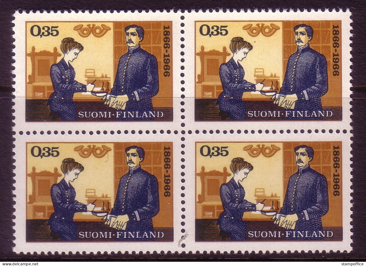 FINNLAND MI-NR. 613 POSTFRISCH(MINT) 4er BLOCK NORDIA '66 ALTE POSTSTELLE - Unused Stamps
