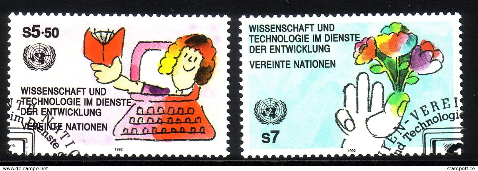 UNO WIEN MI-NR. 135-136 GESTEMPELT(USED) WISSENSCHAFT Und TECHNOLOGIE - Oblitérés