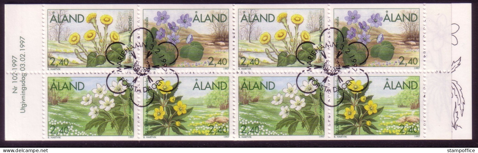 ALAND MH 5 GESTEMPELT(USED) FRÜHLINGSBLUMEN 1997 LEBERBLÜMCHEN BUSCHWINDRÖSCHEN HUFLATTICH - Aland