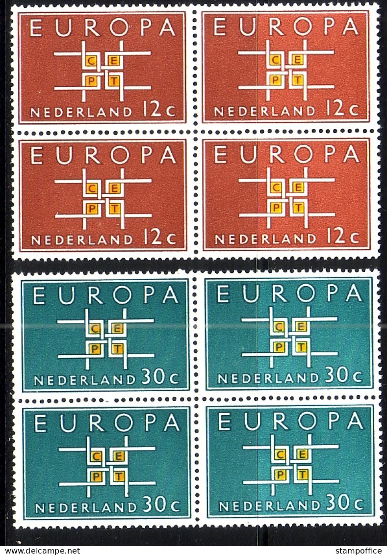 NIEDERLANDE MI-NR. 806-807 POSTFRISCH(MINT) 4er BLOCK EUROPA 1963 - 1963