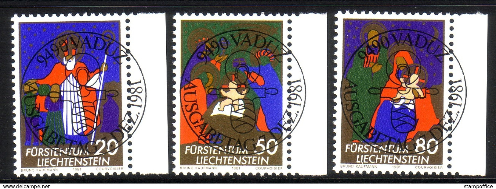 LIECHTENSTEIN MI-NR. 788-790 GESTEMPELT(USED) WEIHNACHTEN 1981 - Weihnachten