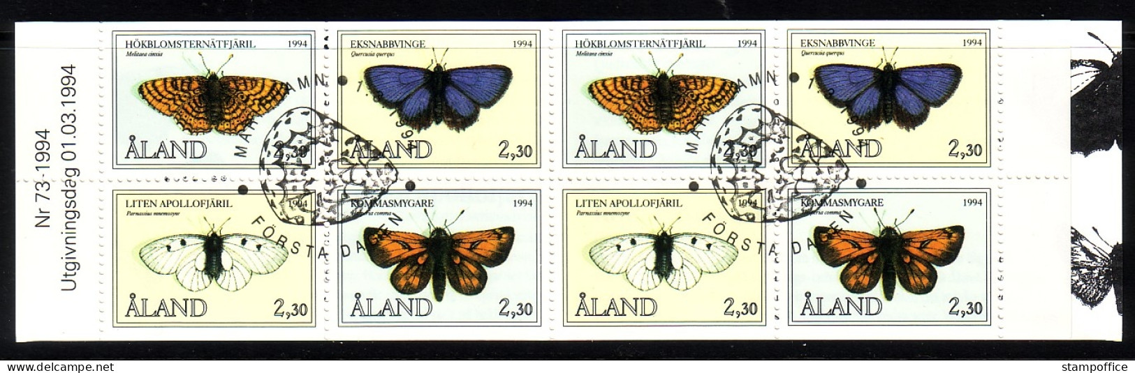 ALAND MH 2 GESTEMPELT(USED) SCHMETTERLINGE 1994 - Aland