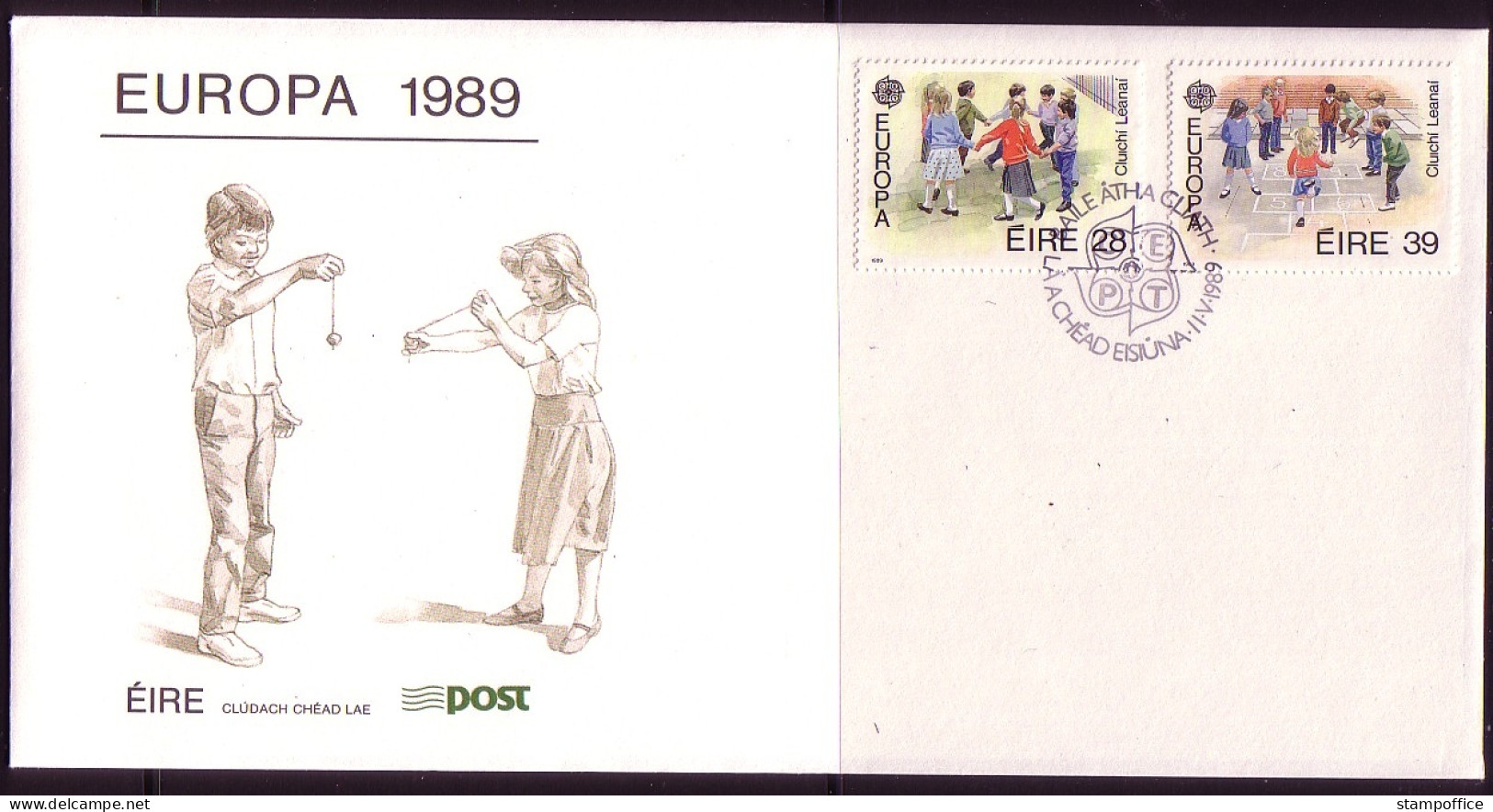 IRLAND MI-NR. 679-680 FDC EUROPA 1989 KINDERSPIELE - 1989