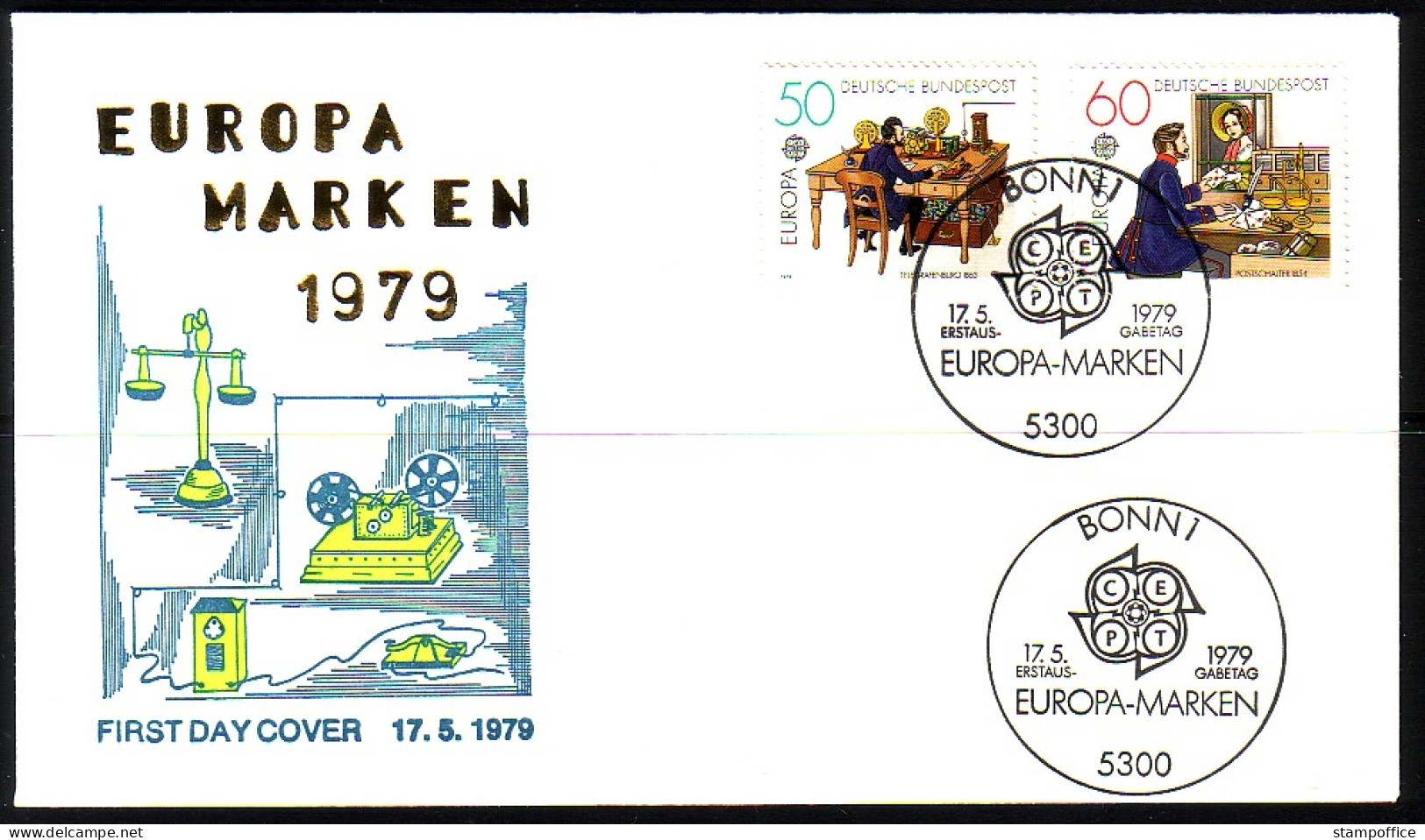 DEUTSCHLAND MI-NR. 1011-1012 FDC EUROPA 1979 POST- UND FERNMELDEWESEN - 1979