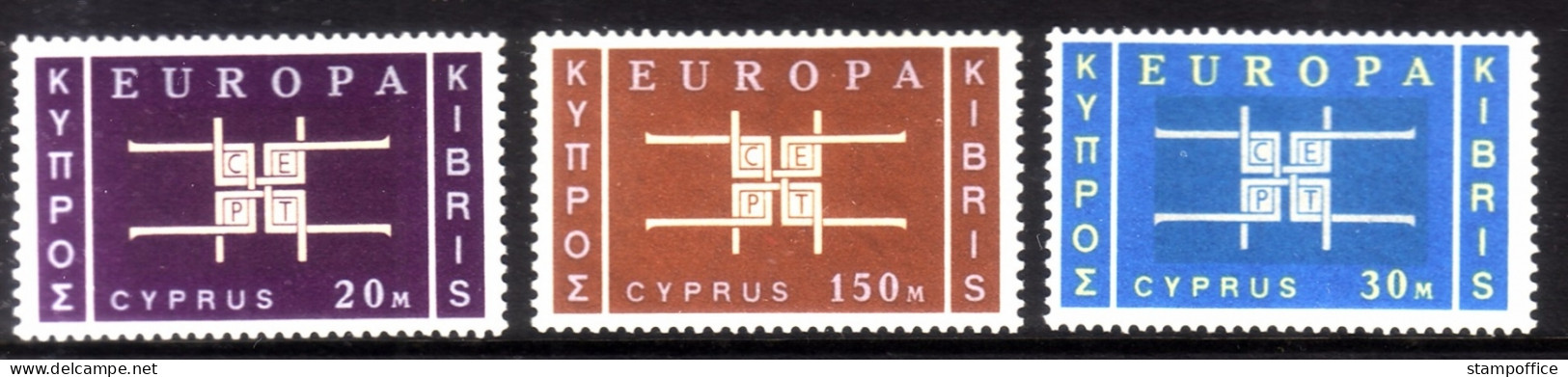ZYPERN MI-NR. 225-227 POSTFRISCH(MINT) EUROPA 1963 - 1963