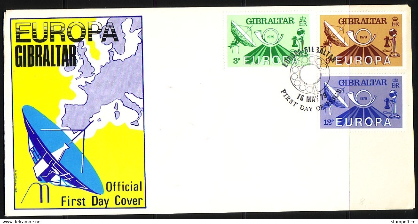 GIBRALTAR MI-NR. 392-394 FDC EUROPA 1979 POST- Und FERNMELDEWESEN - 1979