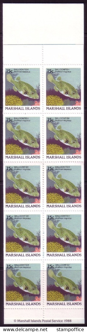 MARSHALL-INSELN MH MIT 10 X MI-NR. 172 D POSTFRISCH(MINT) FISCHE - Marshallinseln