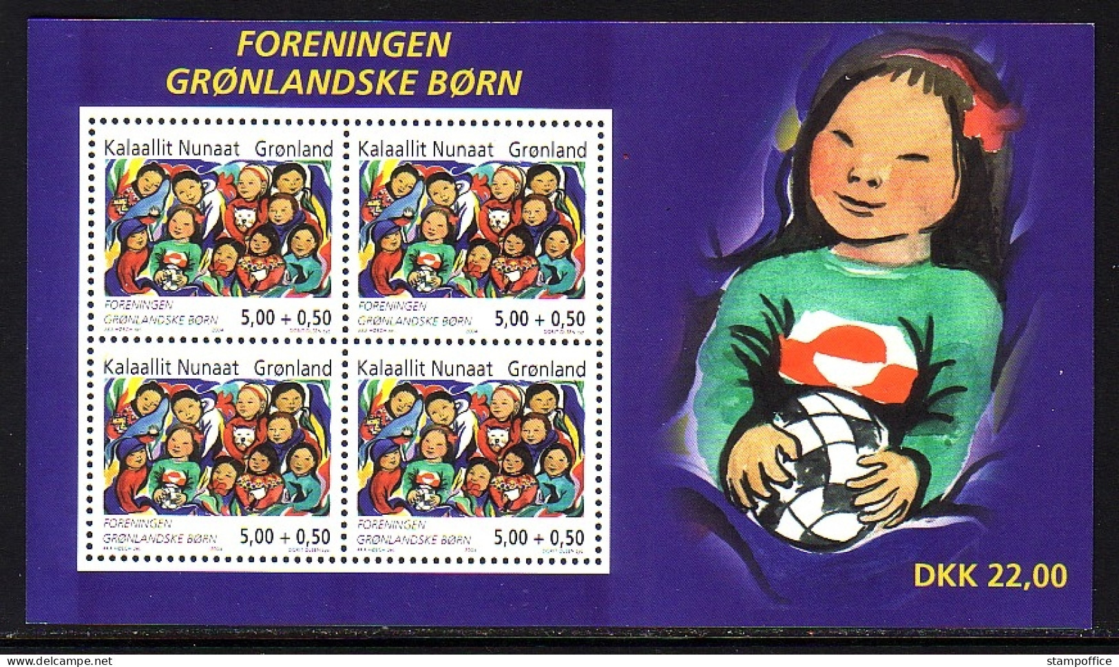 GRÖNLAND BLOCK 30 POSTFRISCH(MINT) 80 JAHRE VEREIN GRÖNLÄNDISCHER KINDER 2004 - Blocks & Sheetlets