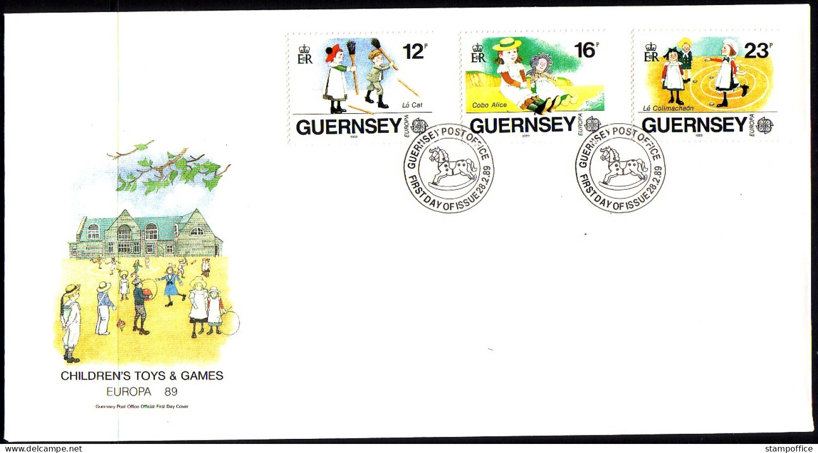 GUERNSEY MI-NR. 449-451 FDC EUROPA 1989 - KINDERSPIELE - 1989