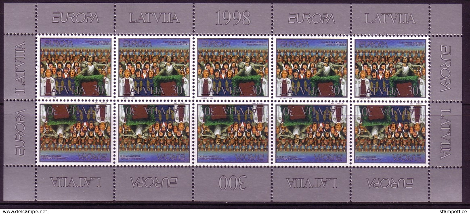 LETTLAND MI-NR. 476 POSTFRISCH(MINT) KLEINBOGEN EUROPA 1998 - FESTE Und FEIERTAGE CHOR - 1998