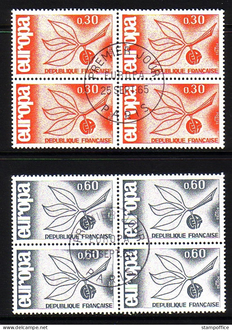 FRANKREICH MI-NR. 1521-1522 GESTEMPELT(USED) 4er BLOCK EUROPA 1965 - ZWEIG - 1965
